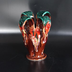French Vallauris Majolica Abstract Shaped Vase