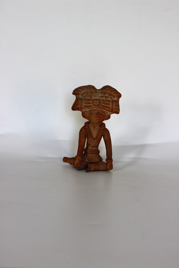 Vintage Mayan Clay Figurine Vintage Aztec Clay Figurine Clay Etsy