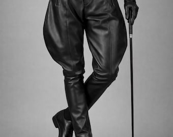 Pantalones de montar de cuero genuino para hombre / Pantalones de equitación / Pantalones de cuero ajustados para montar a caballo