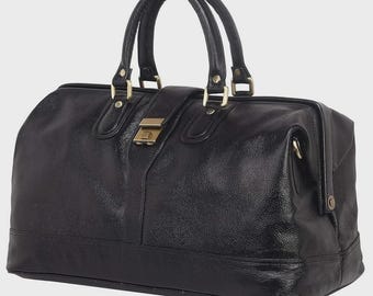 Full Grain Real Leather Duffel Travel Bag for Holiday Weekend with Security Lock