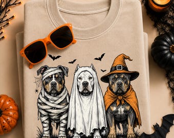 Halloween American Bully XL PNG, Gruseliges Hundekostüm PNG, Bully Mom Halloween Sublimationsdesign, Geister Mumie Hexe Hundeshirt