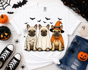 Halloween French Bulldog PNG, Spooky Frenchie Dog PNG, Ghost Witch Mummy French Bulldog Design, Frenchie Mom Sublimation