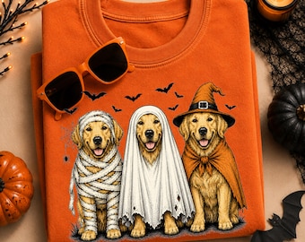Halloween Golden Retriever PNG, Gruseliger Golden Retriever Hund PNG, Geisterhexe Mummy Goldenes Design, Hundemutter Herbst Sublimation