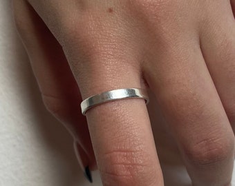 Silberring 3mm, glänzender Bandring