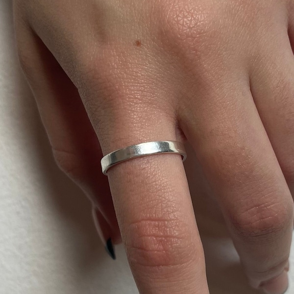 Silberring 3mm, glänzender Bandring