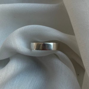 Silver ring 5 mm, shiny band ring image 1