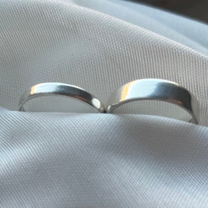 Silver ring 5 mm, shiny band ring image 3