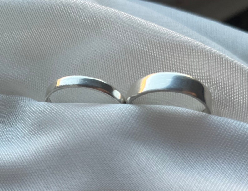 Silver ring 5 mm, shiny band ring image 3
