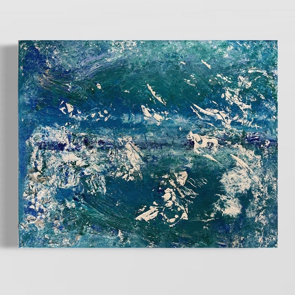 Acryl auf Leinwand- blau und weiß - Wanddeko- Insel Usedom