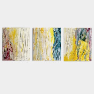 Images structurelles-acrylique sur toile-jaune rose turquoise blanc-décoration murale-Île d&#39;Usedom
