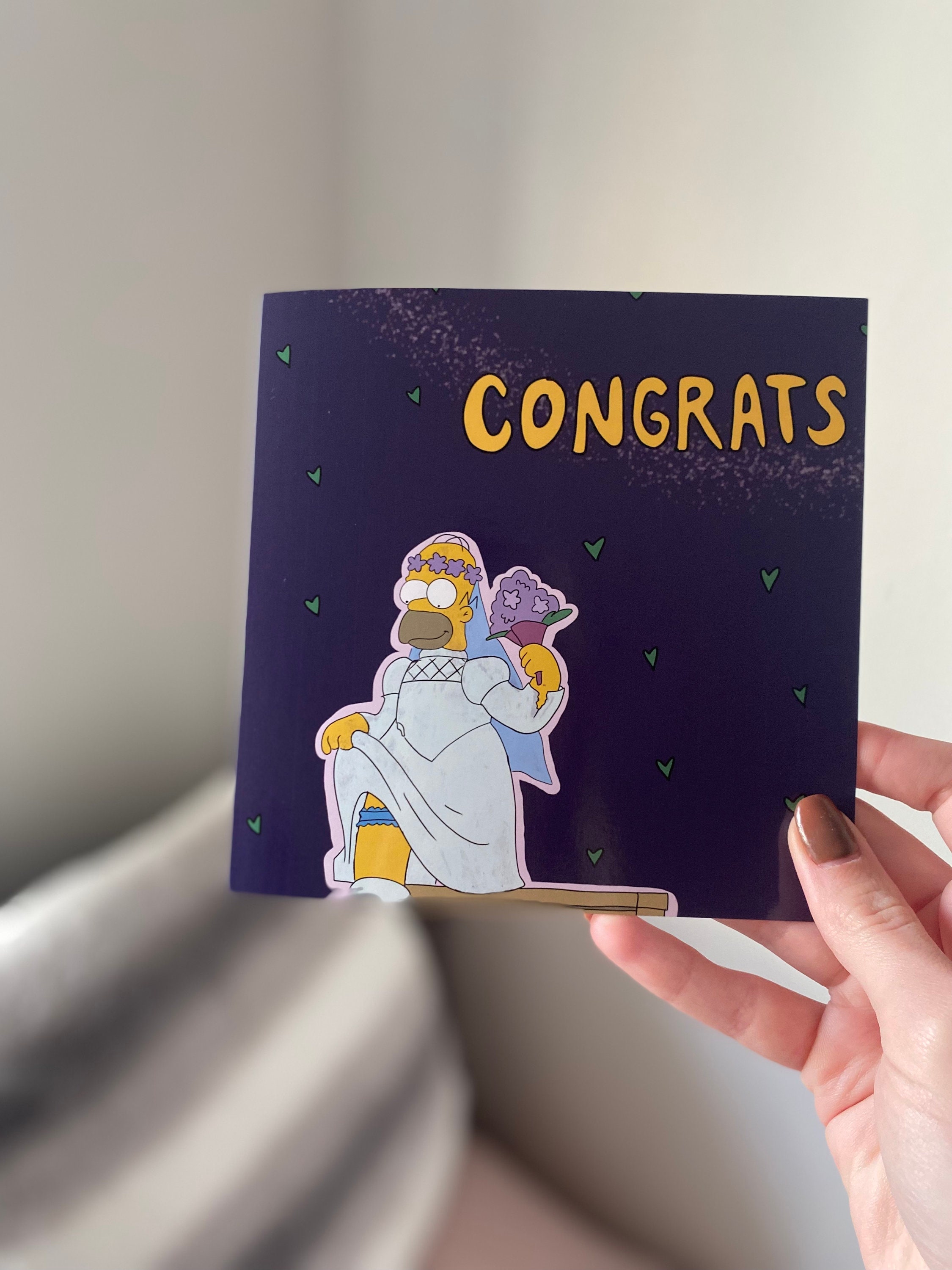 Congratulations on Your Wedding/engagement Homer Simpson Card the