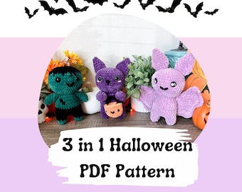 3 in 1 halloween patroon/gehaakt halloween patroon/gehaakte bundel