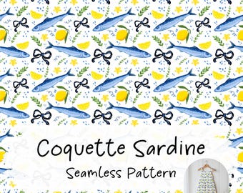 Naadloos coquette-sardinepatroon