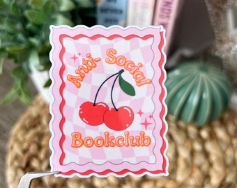 Anti-Social book sticker / booktok sticker / bookish merch / Sticker for your kindle / Book lover gift