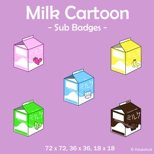 Badges d'abonné Twitch // Carton de lait
