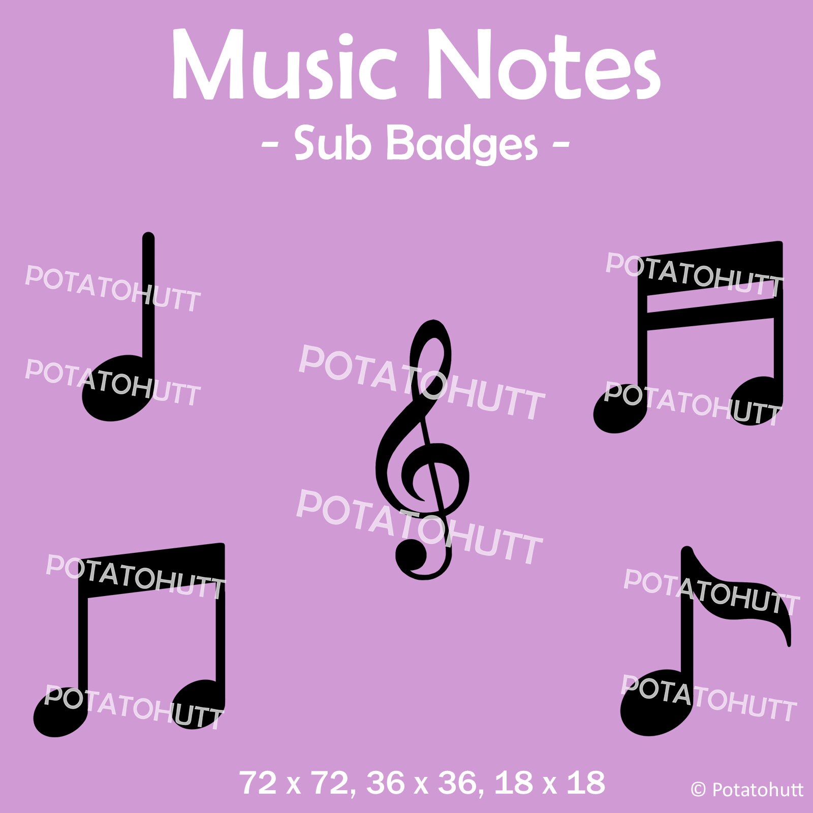 Sample Subscriber Note Twitch Subscriber Badges // Music Note - Etsy