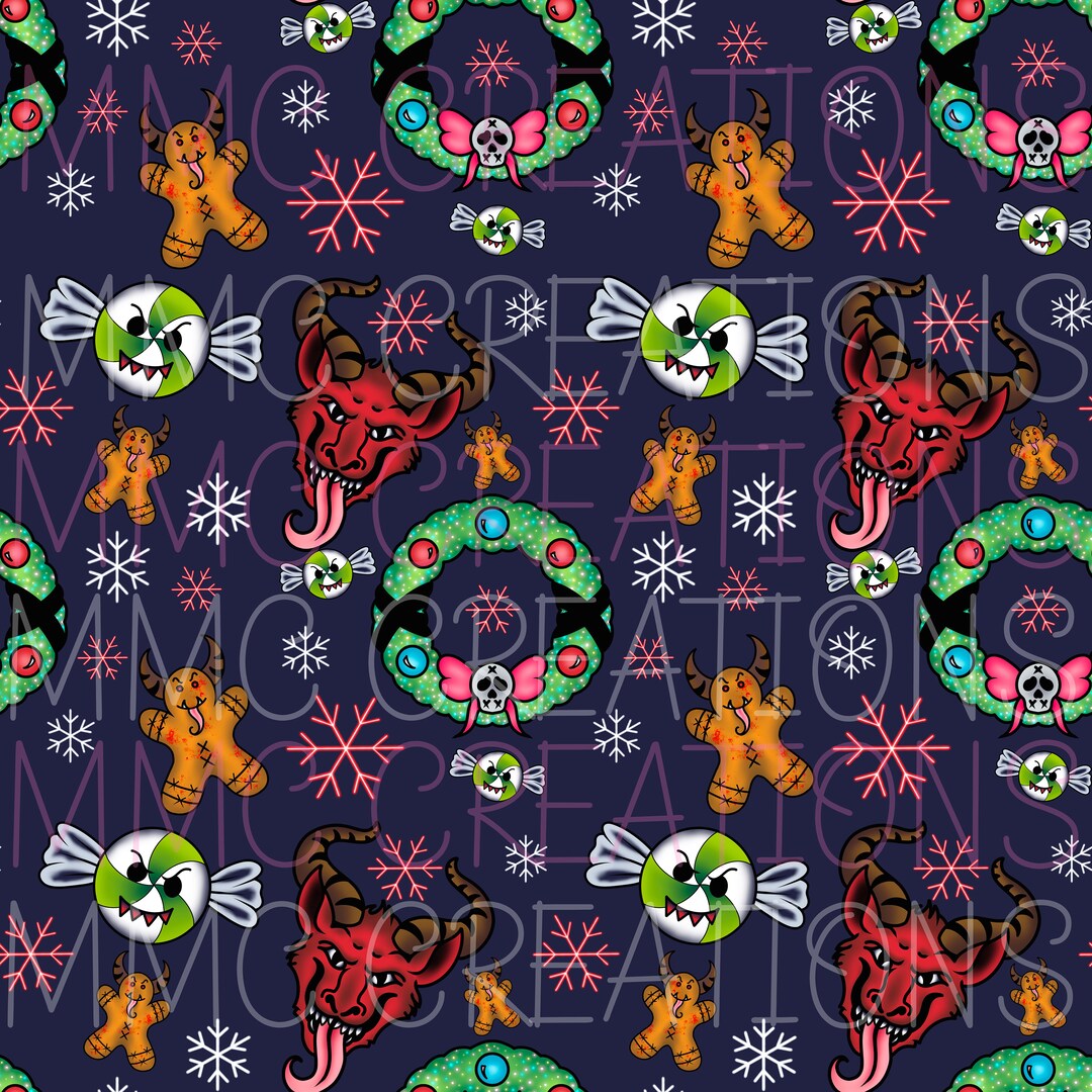 Krampus Pattern Print Backpack main image 1