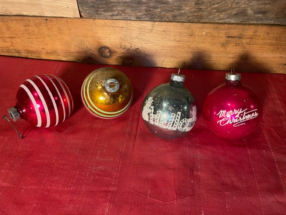 【1950s USA vintage】SHINY BRITE オーナメントセット Vintage SHINY BRITE Ornaments, Set of 3: Assorted - Etsy