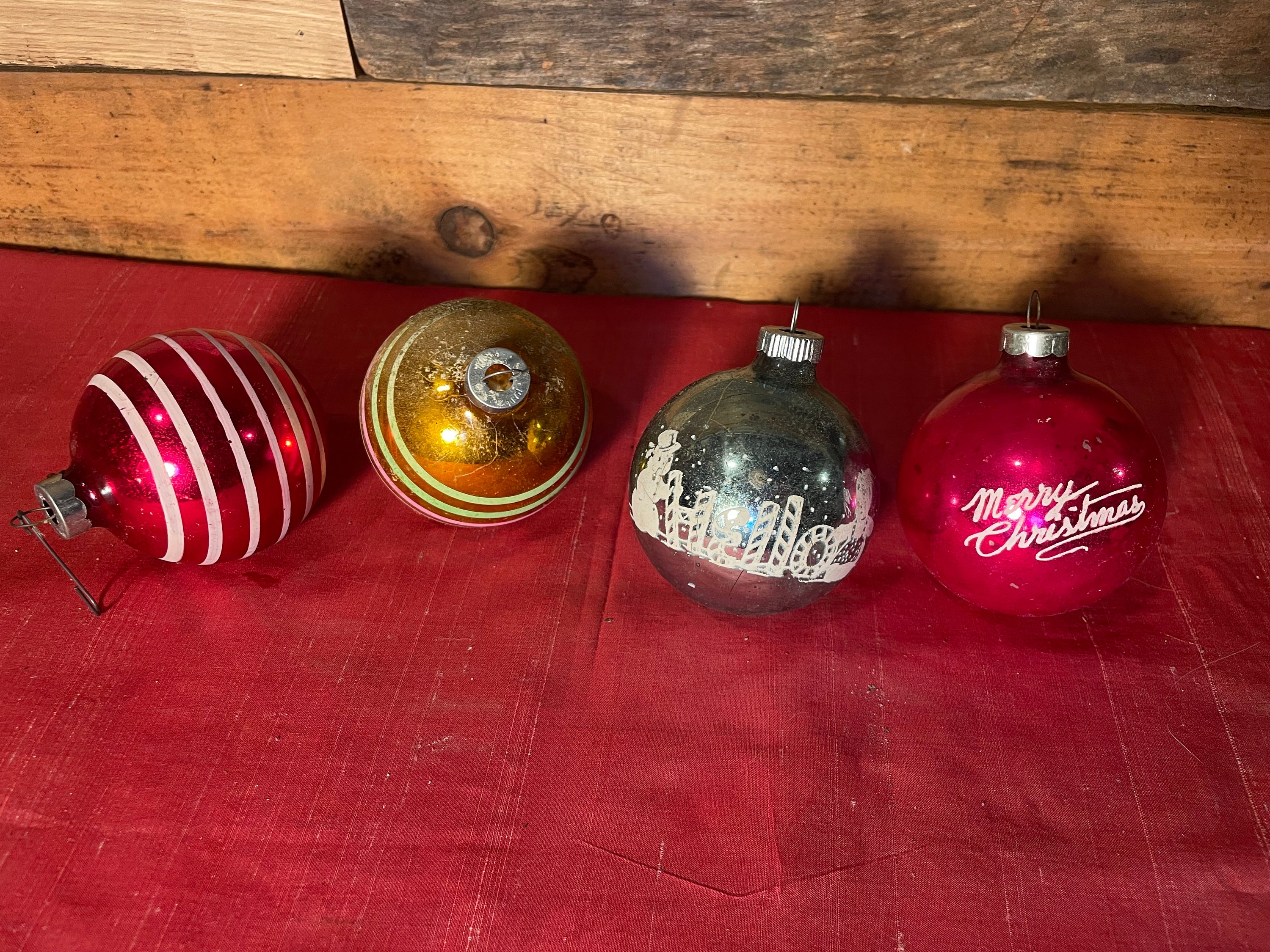 Vintage SHINY BRITE Ornaments Set of 3 Assorted Etsy