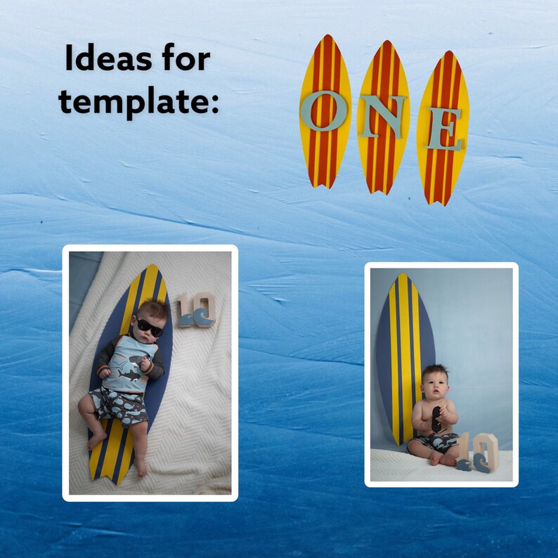 Off the Mat Surf Board Template DIY Baby or Toddler Photo Prop Perfect ...