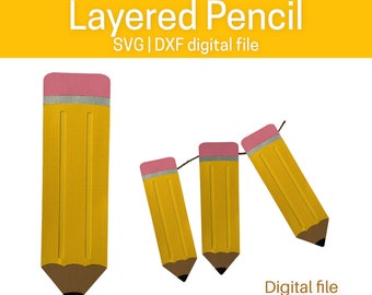 Layered Pencil Banner SVG DXF Digital File| Pennant| Bunting| DIY Teacher Appreciation | Back to school Download