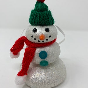 Beach Snowman Christmas Ornament, Handmade
