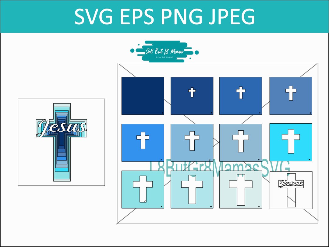 3D Jesus Cross Shadow Box SVG/PNG Cut Files Jesus Cross Easter 3D