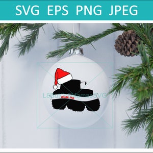 Personalizable Tractor Christmas Ornament SVG/PNG Cut Files | Tractor | Custom | Personalizable Name