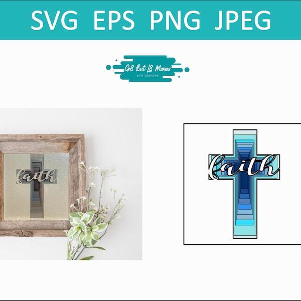 3D Cross Shadow Box SVG/PNG Cut Files | Cross | Easter | Faith | 3D Shadow Box | Paper Craft | Layered | Cricut | Cameo | Silhouette
