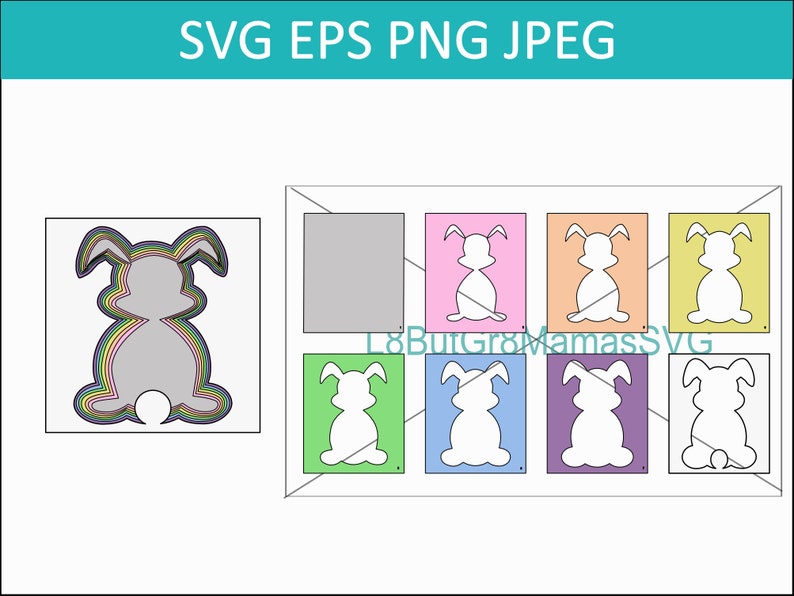 3D Bunny Shadow Box SVG/PNG Cut Files Easter Bunny Easter - Etsy UK