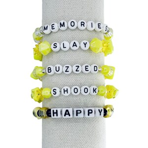 5 Gelbe Kandi Armbänder Casual Festival PLUR EDM Rave Armbänder