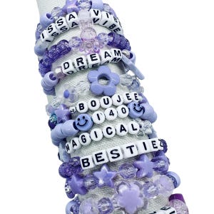 7 Lila Kandi Armbänder Casual PLUR EDM Festival Rave Freundschaft Armbänder Accessoires