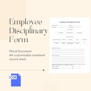 Editable Employee Disciplinary Form