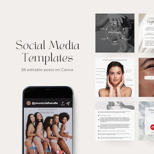 Editable Medspa Instagram Templates | Nurse Injector, Botox, Esthetician Canva Templates