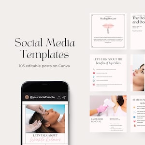 105 Medspa, Esthetician, Nurse Injector, Medical Spa, Aesthetic, Plastic Surgery, Skincare Templates - Instant Download