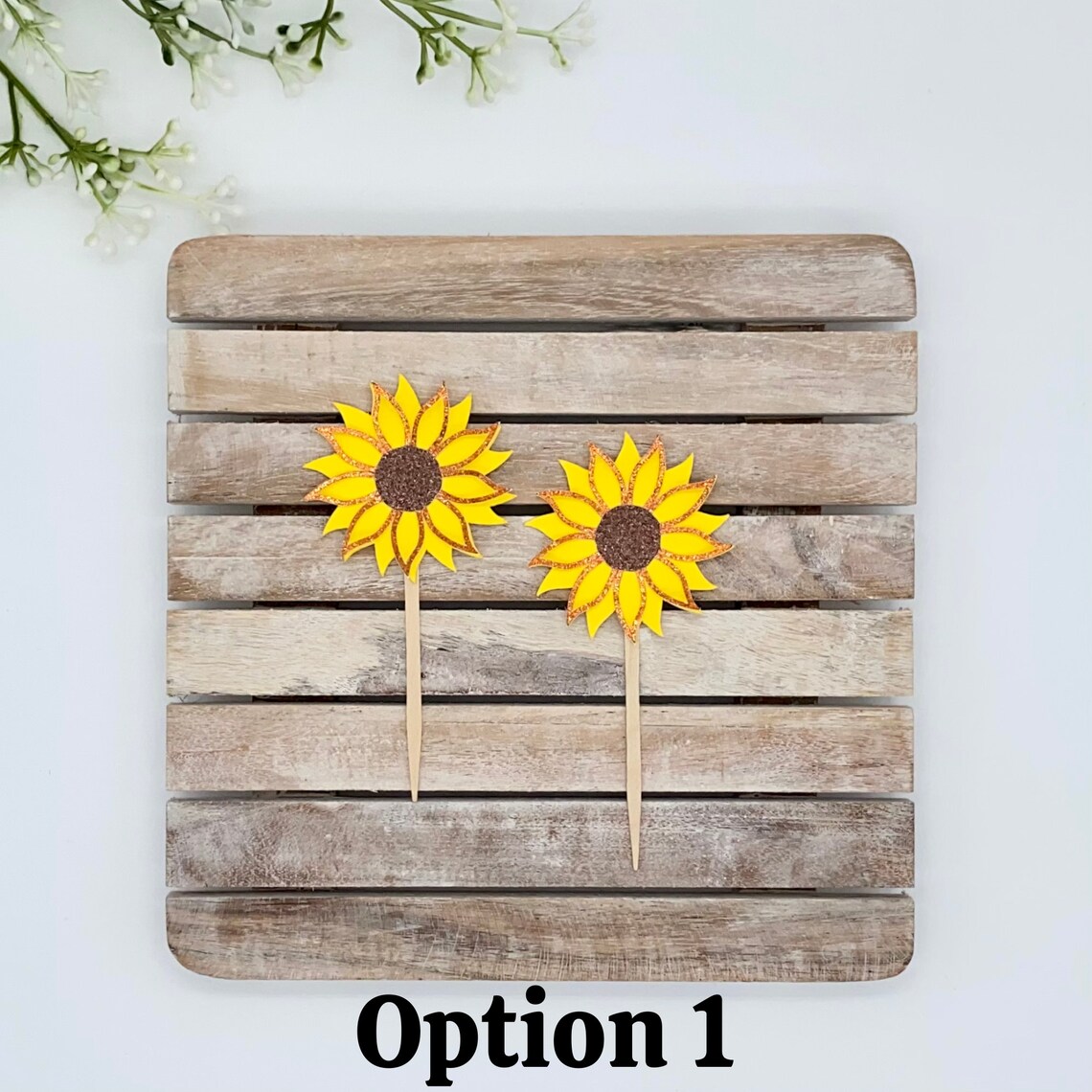 Sunflower Cupcake Toppers, Bridal Shower, Cupcake Picks, Sunflower Baby