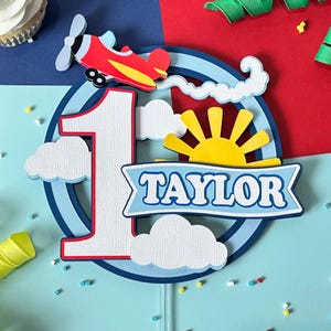 Adventure Awaits Cake Topper | Time Flies | Airplane Cake Topper | First Flight | Aviation Party | Airplane Party Decor | Travel Cake Topper