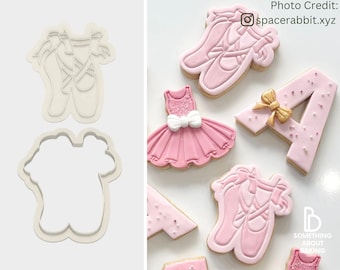 Ballerina Cookie Cutter, Ballerina Shoe Cookie Stamp, Ballet Shoes Cookie Cutter, Ballerina Cutter, Baby Girl Cookie Cutter, Custom Cutter