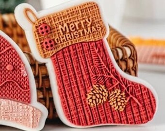 Christmas Stocking Debosser and Cutter Christmas Cookie Cutter Christmas Stocking Stamp Cutter Christmas Debosser Christmas Stocking Stamp