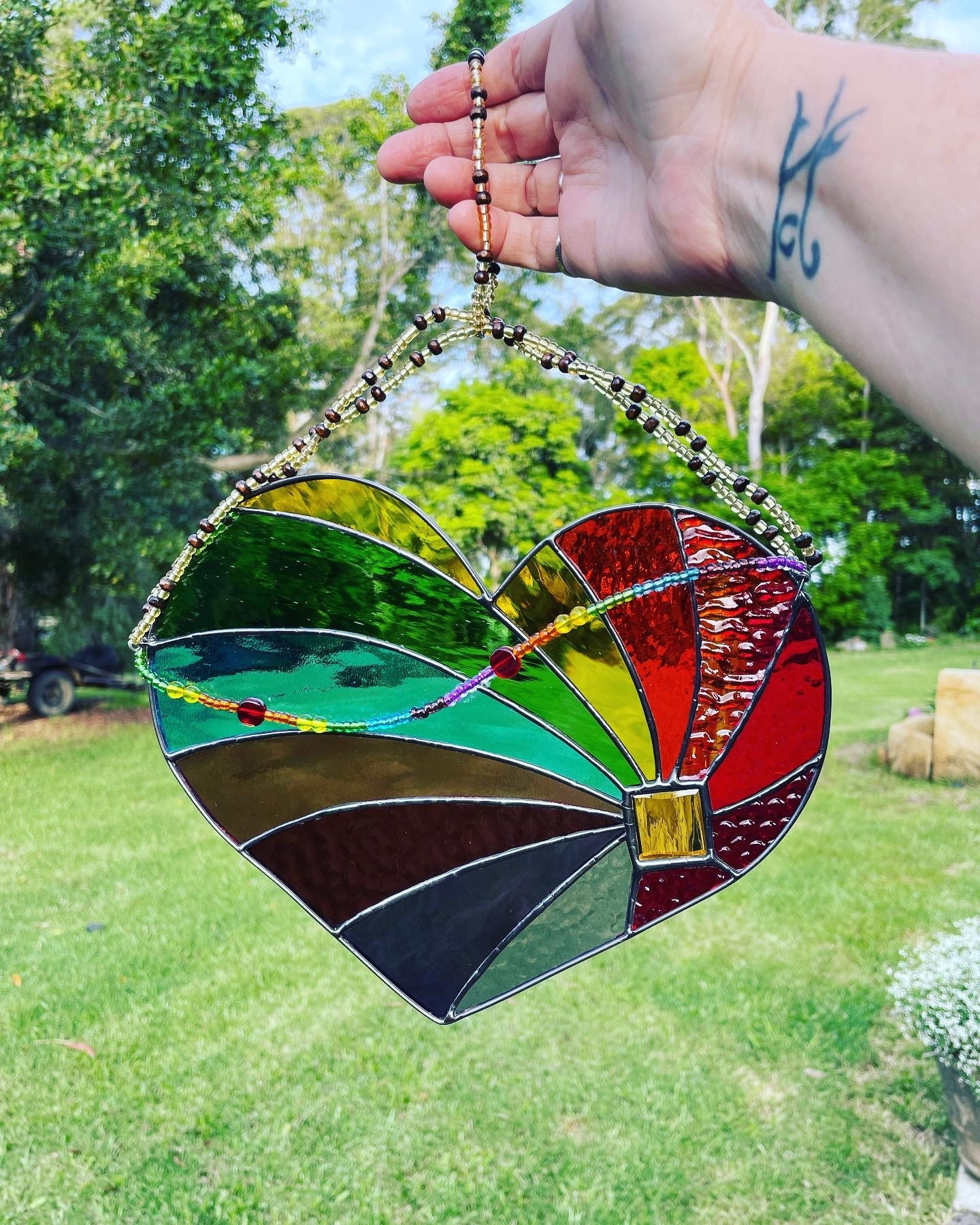 Rainbow Heart Leadlight Suncatcher Etsy Australia