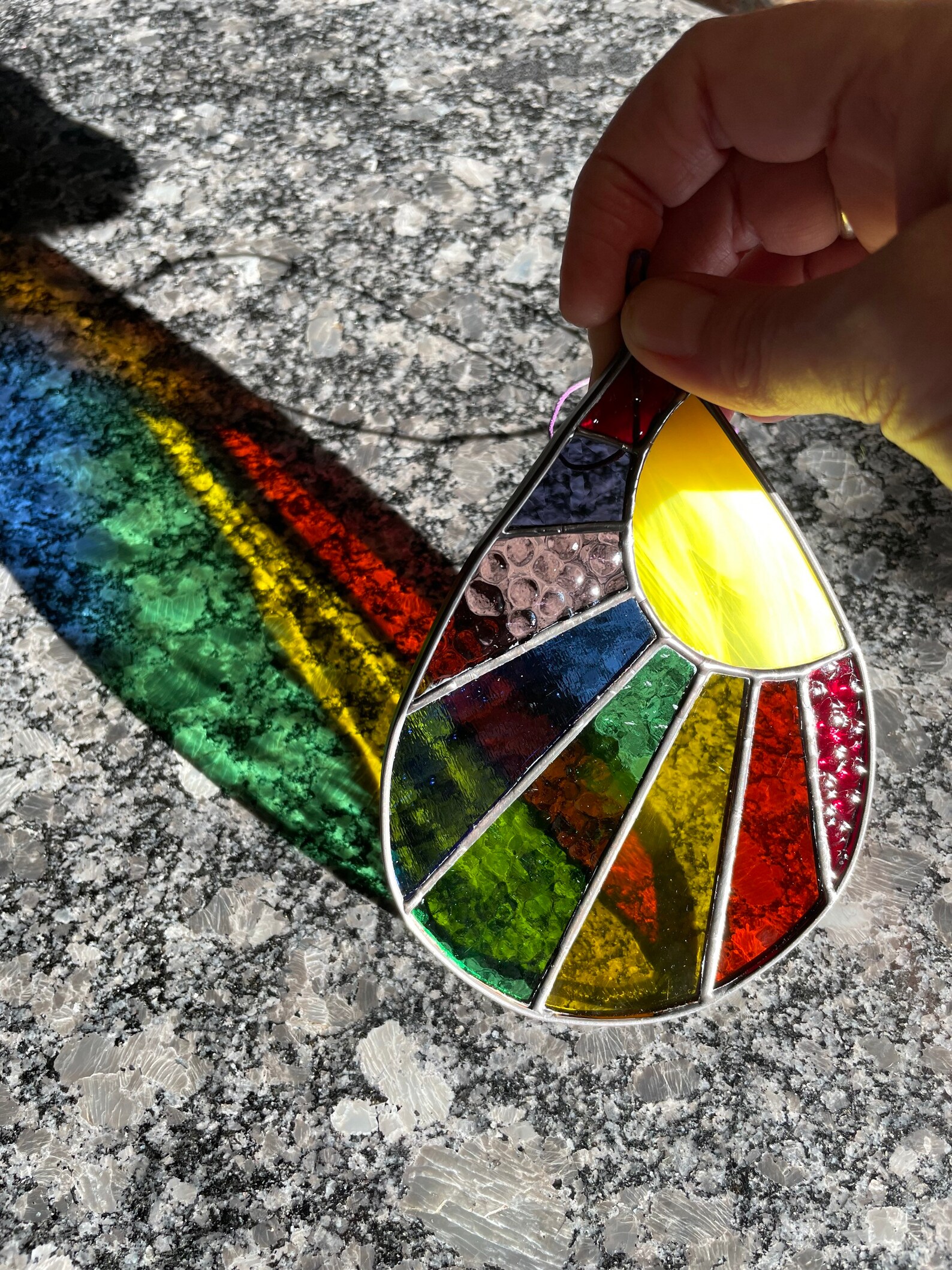 Sun Rainbow Teardrop Leadlight Suncatcher Etsy