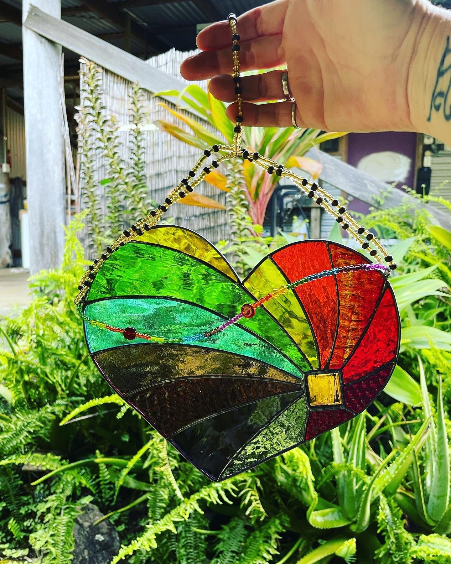 Rainbow Heart Leadlight Suncatcher Etsy Australia