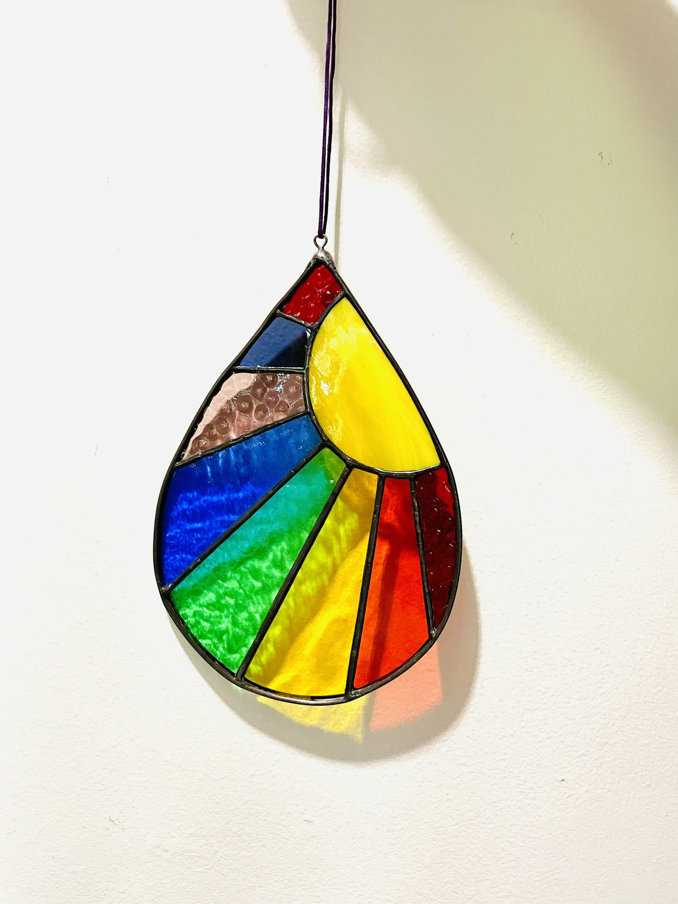 Sun Rainbow Teardrop Leadlight Suncatcher Etsy