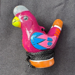 Hand-Painted Peruvian Bird Water Whistle – Clay Bird Whistle Toy