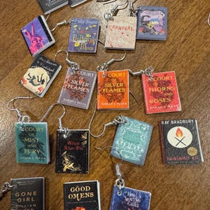 Adult INDIVIDUAL(NOT PAIR) Miniature Book Earrings | Handmade Literary Jewelry | Book Lover Gift | Bibliophile Accessories | Individual Book