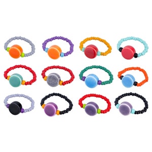 Keramik Pillenring mit Rocailles Perlen