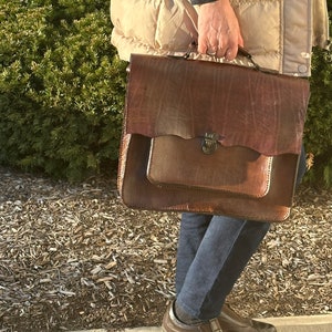 Brown Handmade Leather Briefcase For Men Women, Laptop Bag , Business Bag