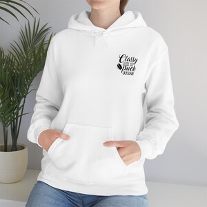 Classy Until The Puck Drops Unisex Heavy Blend Hooded Sweatshirt, Hockey Hoodie, Hockey Fans Gifts, Hockey Shirt For Her Him, Hockey Sports