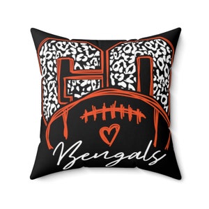 Go Bengals4 Spun Polyester Square Pillow, Bengals Pillow Gifts, Home Decors, Bengals Love