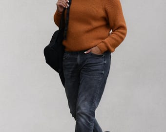 Handmade Alpaca Turtleneck Pullover: Unisex Knit Jumper ,Women sweater